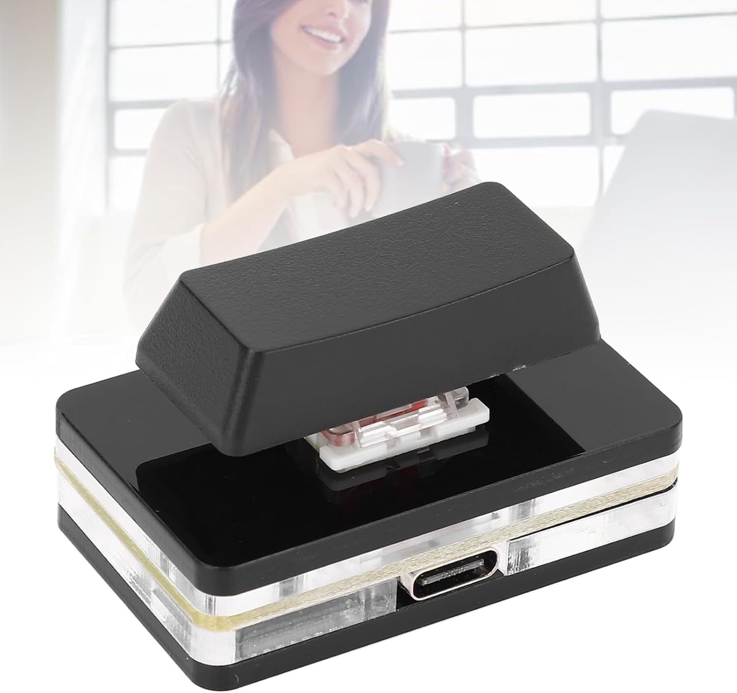 Programmable Macro PC Keyboard User Defined USB Button Single Keyboard Switch OSU Keypad, RGB Mechanical Red Switch Type C Wired Customized Shortcut Key for Gaming (Black) image number 6