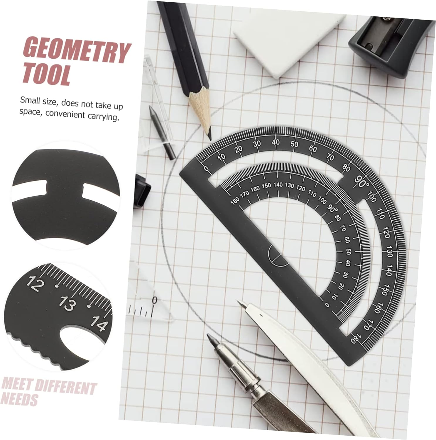 STOBOK 1 Set 4PCS Aluminum Ruler Metal Protractor Triangular Scale Ruler Set Stationery Rulers for Students