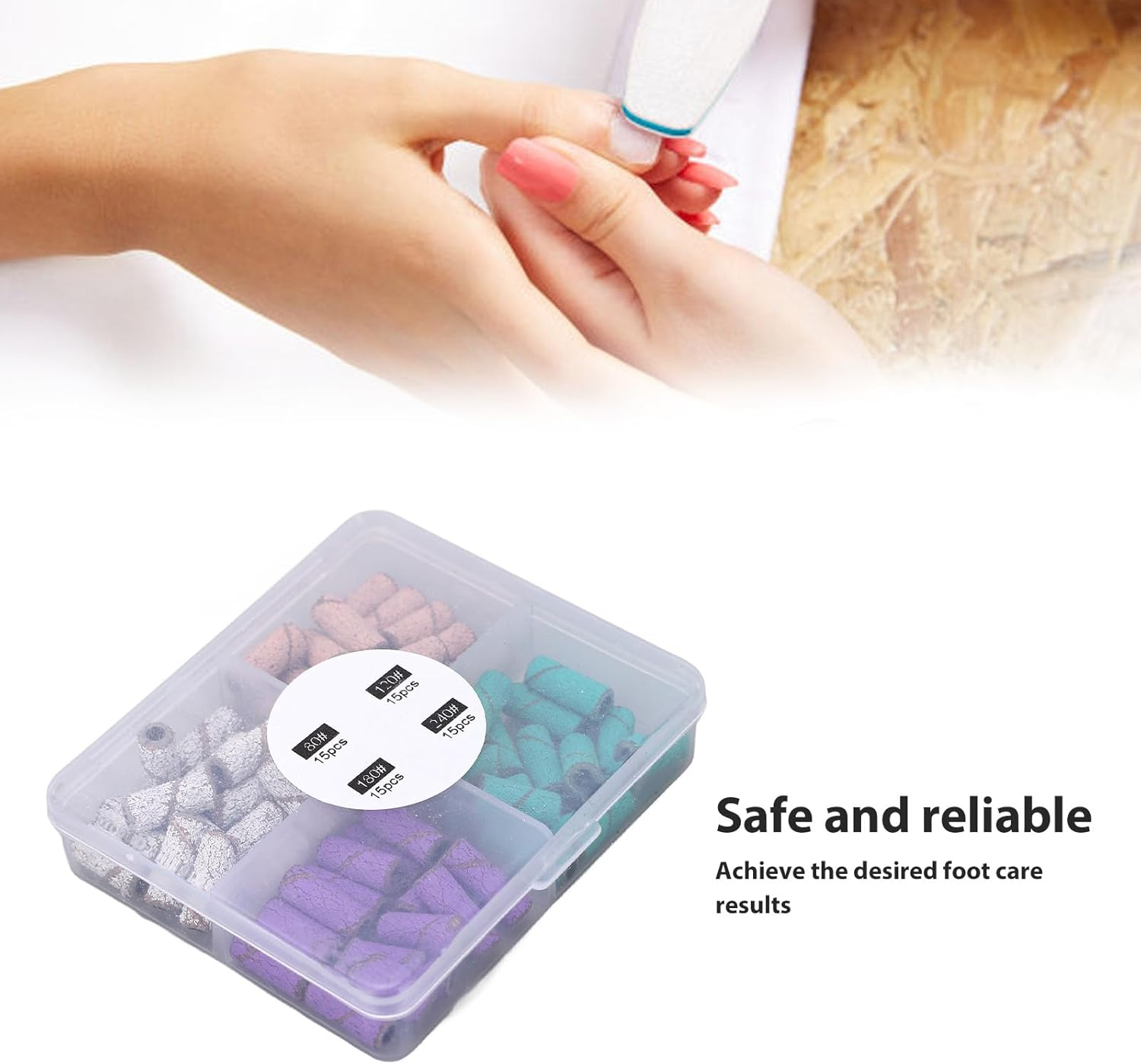 60Pcs Professional Small Sanding Bands, Small Sanding Band for Nail Drill Bits, Manicure Salon Use, Mini Sanding Bands for Manicures and Pedicure image number 6