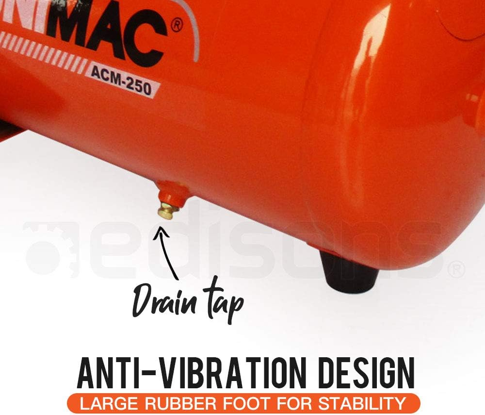 Unimac Portable Electric Air Compressor, 24L 2HP Direct Drive, Includes 5Pc Air Tool Kit image number 5