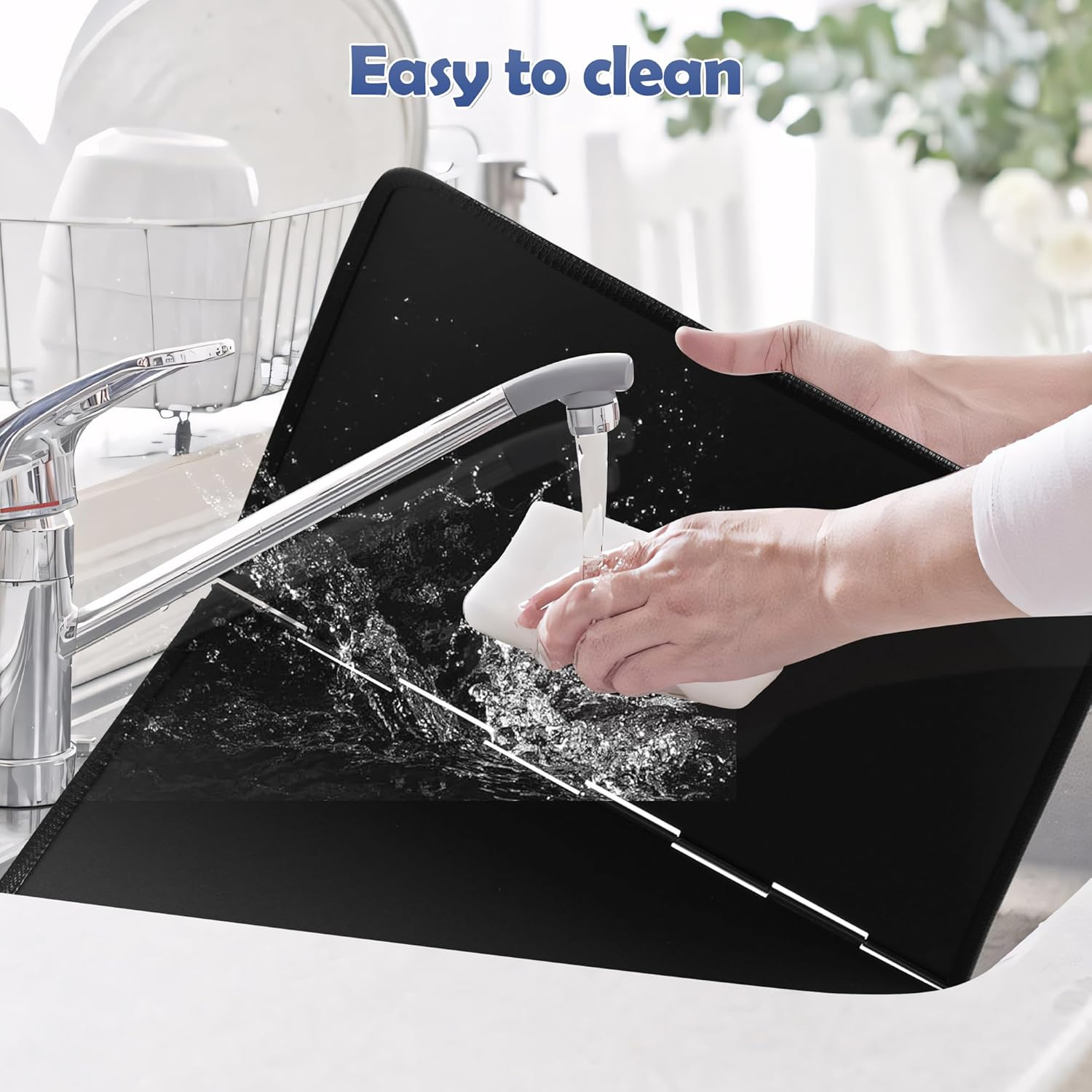 Foldable anti Splatter Shield Guard, Grease Splatter Screen Oil Gas Barrier, 40Cm Height 4 Sided Splatter Guard, Heat Insulation Kitchen Utensils, Splashproof Baffle for Kitchen Cooking Black