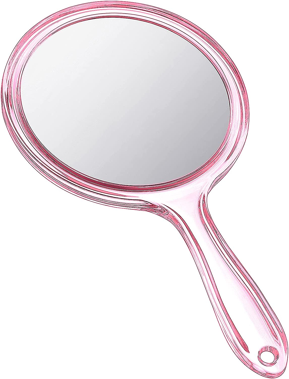 Jetec Double Sided Handheld Mirror - 1X/ 2X Magnifying Mirror with Handle - Rounded Shape Makeup Mirror (Blue)