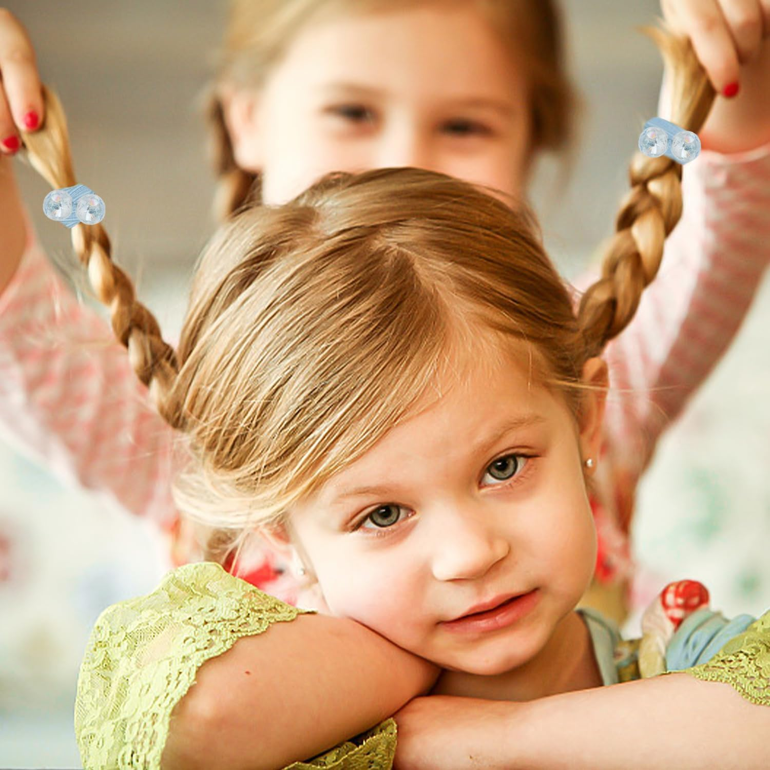 12-Piece Set of Double-Bead Bubble Hair Ties, Fruit-Coloured Acrylic Ball Accessories for Women and Girls, Colourful Decorative Hair Bands in Four Styles image number 1