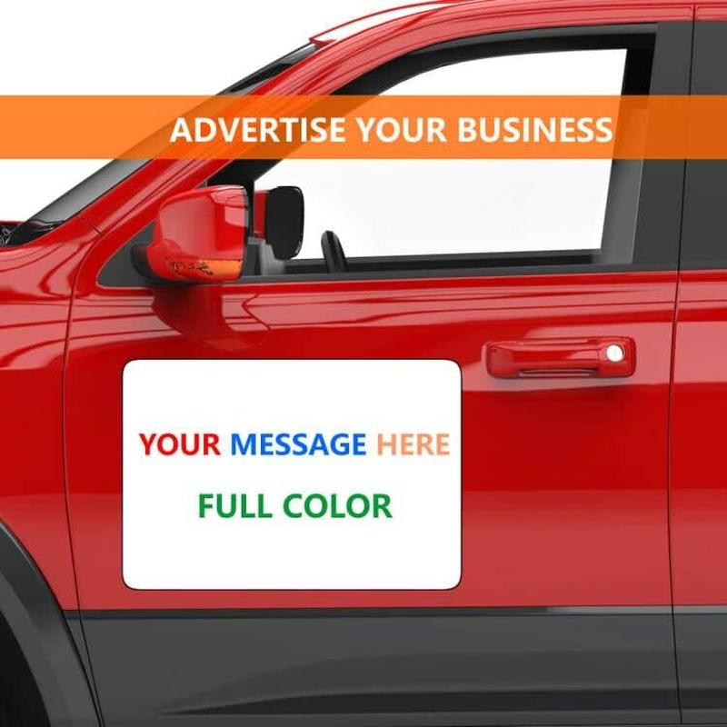 Set of 2 - Blank Car Door Magnet Sticker, Rounded Corners Magnetic Vehicle Sign, Perfect Magnet for Car to DIY Advertise Business and Cover Company Logo, Personalized Magnet Decal, White (18X12 Inch) image number 2