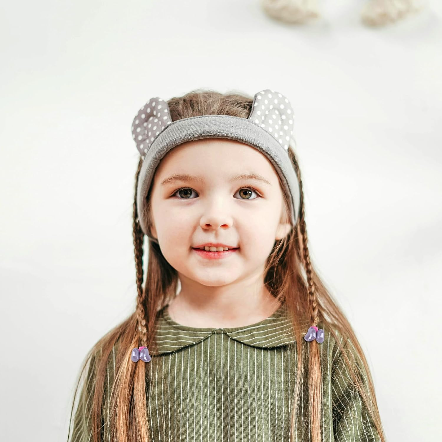 Lasuroa 14 Pcs Ball Charm Hair Ties for Little Girls, Double Heart Shaped Beads Elastic Hair Bands Cute Ponytail Holders for Toddler Girls Hairstyle Accessories image number 6