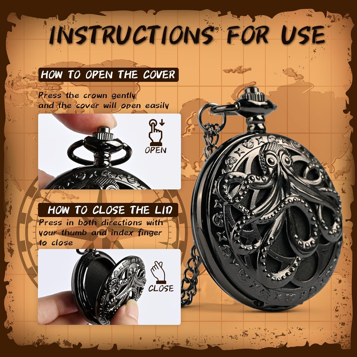 Mini DND Dice Set with Pocket Watch Shell, 7PCS Polyhedral Metal Dice Set Perfect for Dungeons and Dragons Gifts, MTG, Role Playing Board Games Accessory (Zy01-Black) - Zy01-Red Copper image number 5