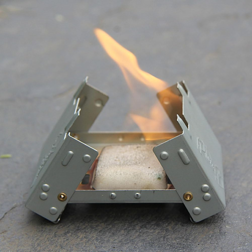 Mini Camping Stove, Foldable Portable Cooker, Mini Alcohol Cooker, Pocket Cooker, Suitable for Outdoor, Picnic, BBQ, Camping, Hiking, Travel, Pack of 2, with 4 Camping Stove Wind Deflectors