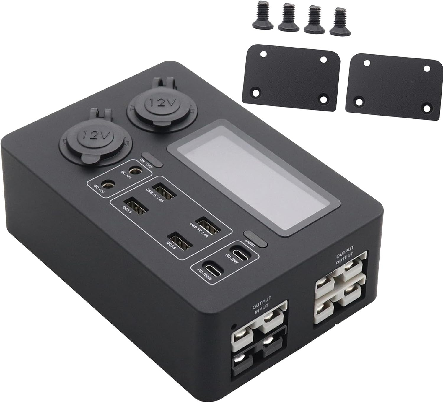 FJMQHU 12V Power Box with 4 X, 6 X USB and 2 X 12V Sockets, Quick Charger 3.0 for Camping, Fishing, Outdoor, Emergency, Boat, Power Box image number 2