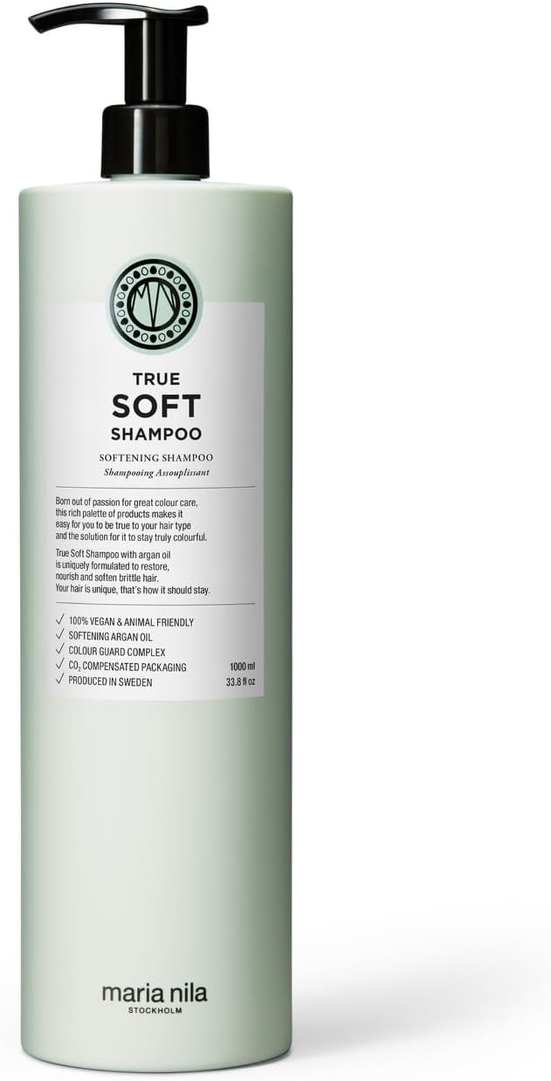 Maria Nila True Soft, Shampoo 350 Ml, for Dry Hair, Argan Oil Remoisturises & Reduces Frizz, 100% Vegan & Sulfate/Paraben Free image number 2