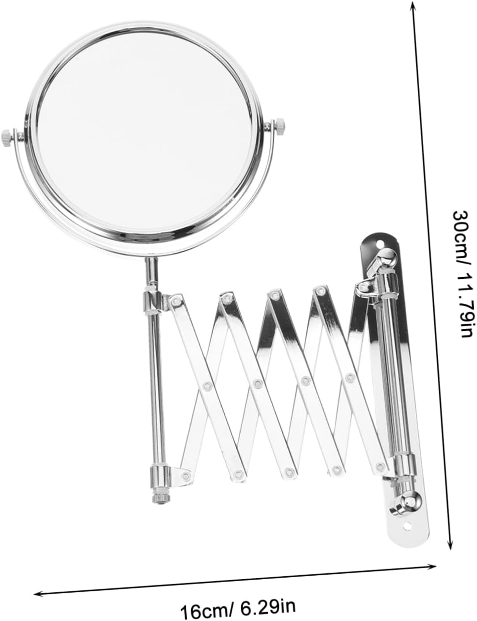 WOONEKY 360Degree Extendable Wall Mirror Swivel Makeup Mirror Magnifying Bathroom Decor image number 1