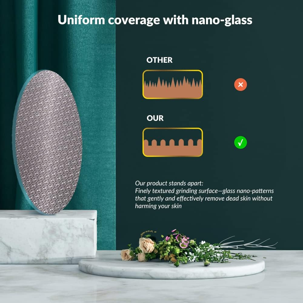 Holyzuel Glass Foot File, Foot Callus Remover with Glass Etching Technology, Portable Handheld Sized Foot Scraper for Cracked Heel for Wet and Dry Feet - Shinning Blue image number 6