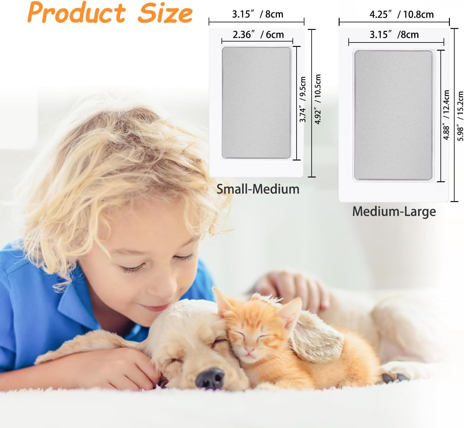 Inkless Pet Paw Print Kit,No-Mess Dog/Cat Nose & Paw Impression Set,Memorial Keepsake Cards, 2 Sizes, Quick-Dry & Vet-Safe (Silver, Small-Medium 1-Pack) image number 5
