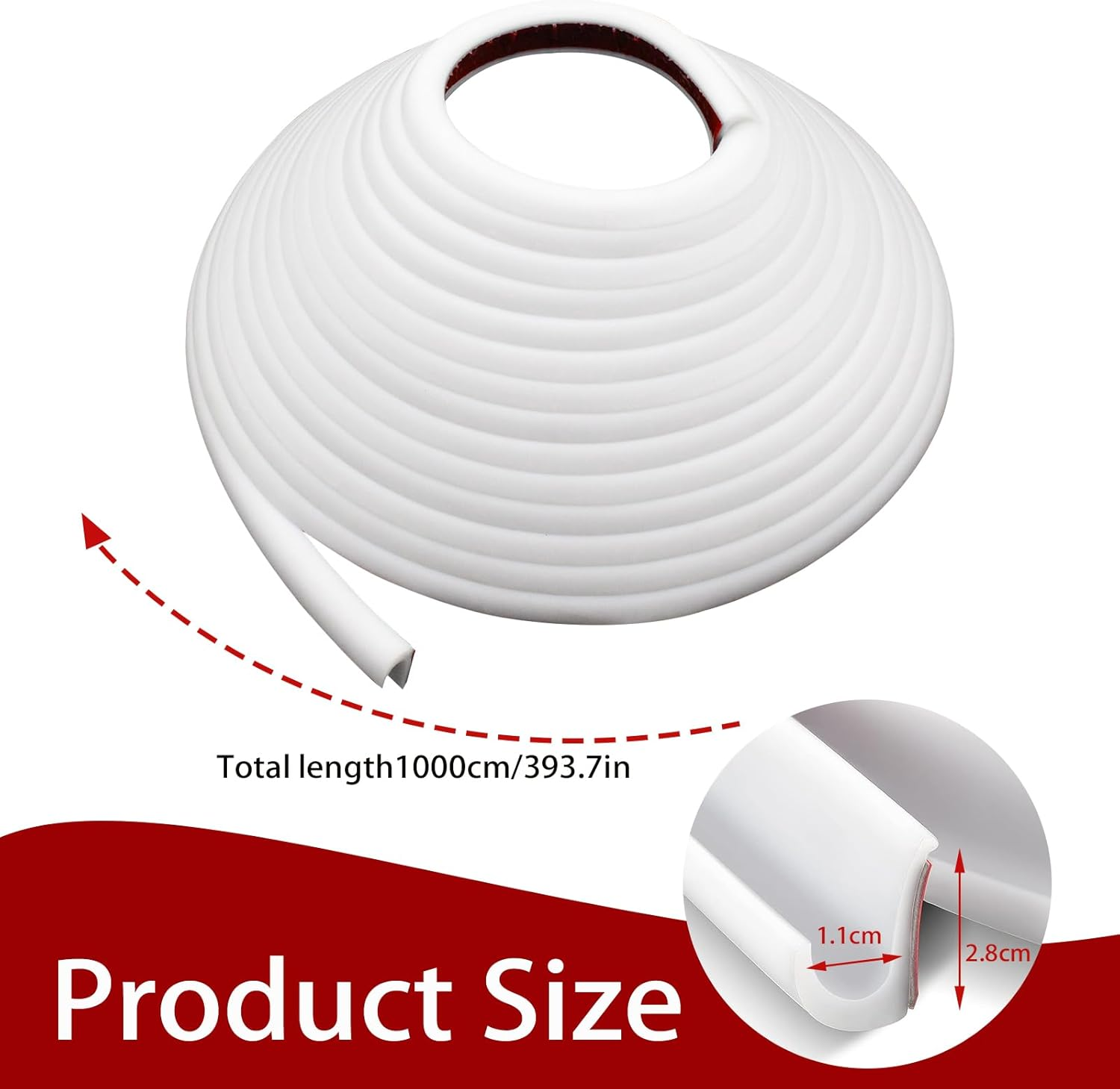 RV Rain Gutters 10 Meters Long Rubber Drip Strip PVC Rain Strip J-Shaped Roof Rain Diversion Self Sealing Tape Suitable for Car Doors Caravans (White)