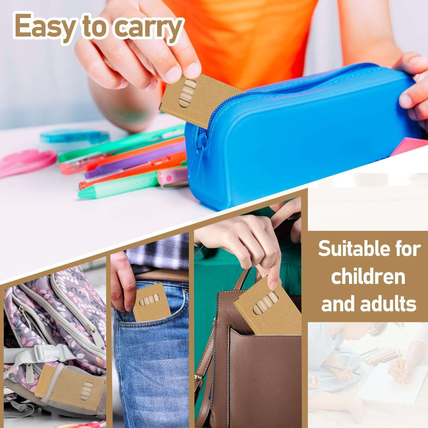 36 Box /216Pc Mini Thick Colored Crayon Pencils and Sharpener Scholar Bulk Set Kit Adult Classroom School Office Small Pack Count Funny Fancy Cute Marker Drawing Art Party Favor Supply Book Case Class image number 2