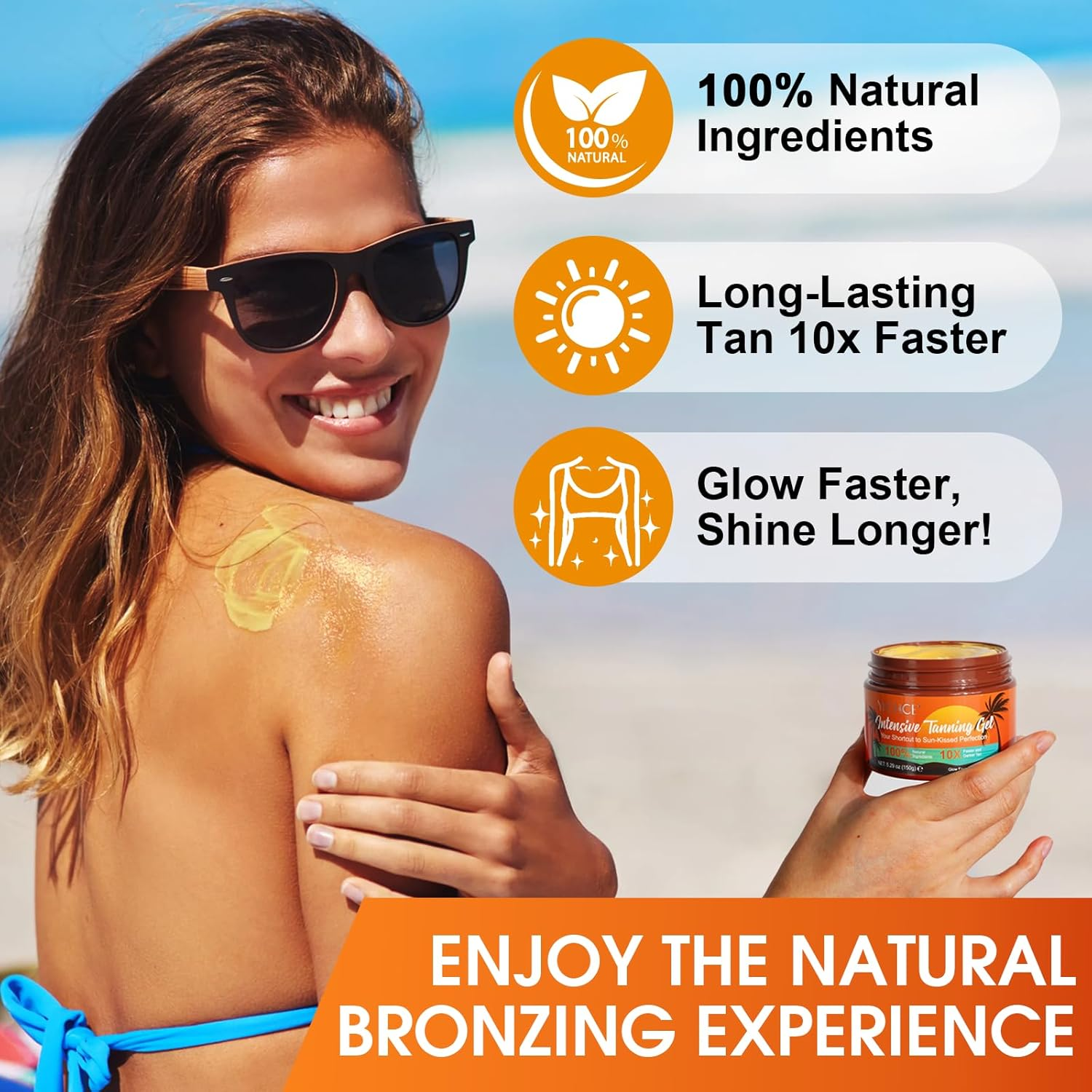 Brown Tanning Cream 5.29 Fl Oz | Intensive Tanning Gel, Tan Accelerator Lotion, Dark Tanning Oil for Natural Tan Skin, Deep, Long-Lasting Glow image number 4
