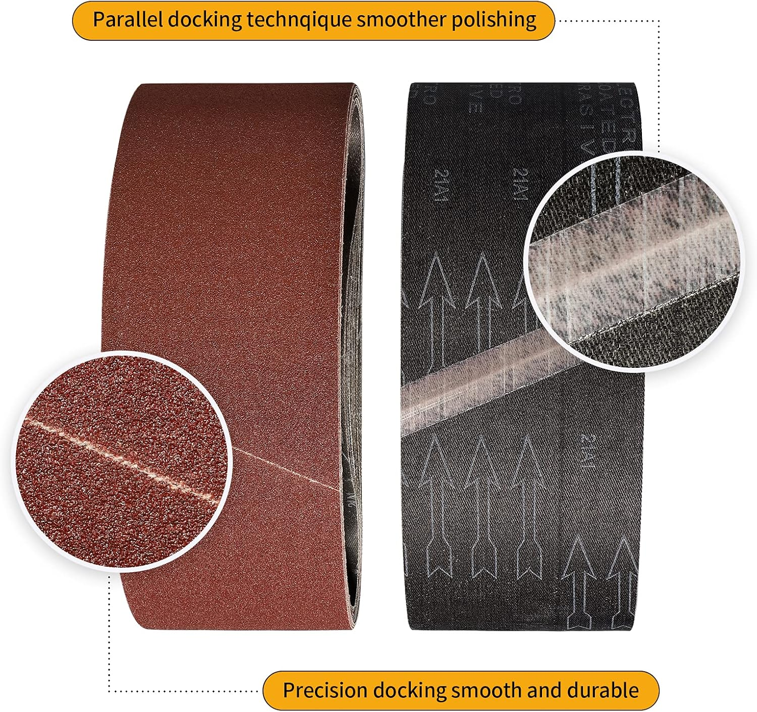 Sruhrak 100X610Mm Abrasive Sanding Belt Set - 8 Pack 40 Grits Sandpaper Belts for Portable Belt Sander