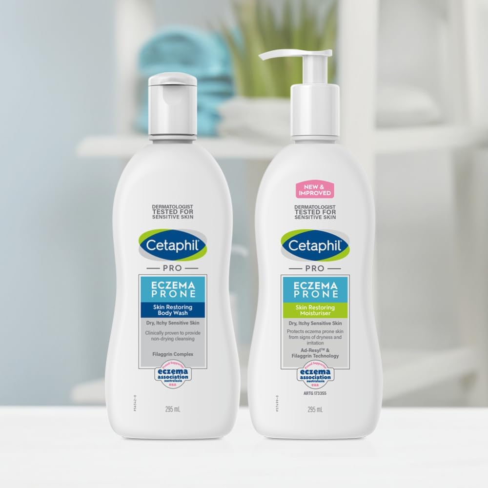 CETAPHIL Pro Eczema Prone Skin Restoring Body Wash 295 Ml, for Dry & Itchy Sensitive Skin, Gently Cleanses without Drying, Fragrance Free, Paraben Free, Hypoallergenic, Dermatologist Tested image number 5
