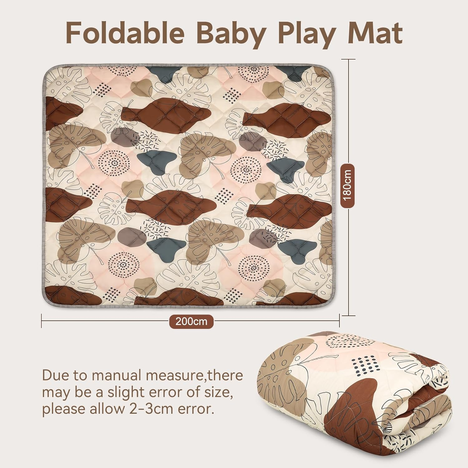 Baby Play Mat for Floor, 200&times;180Cm Play Mats for Playpen, Thicken Soft Padding Playmats for Babies, image number 2