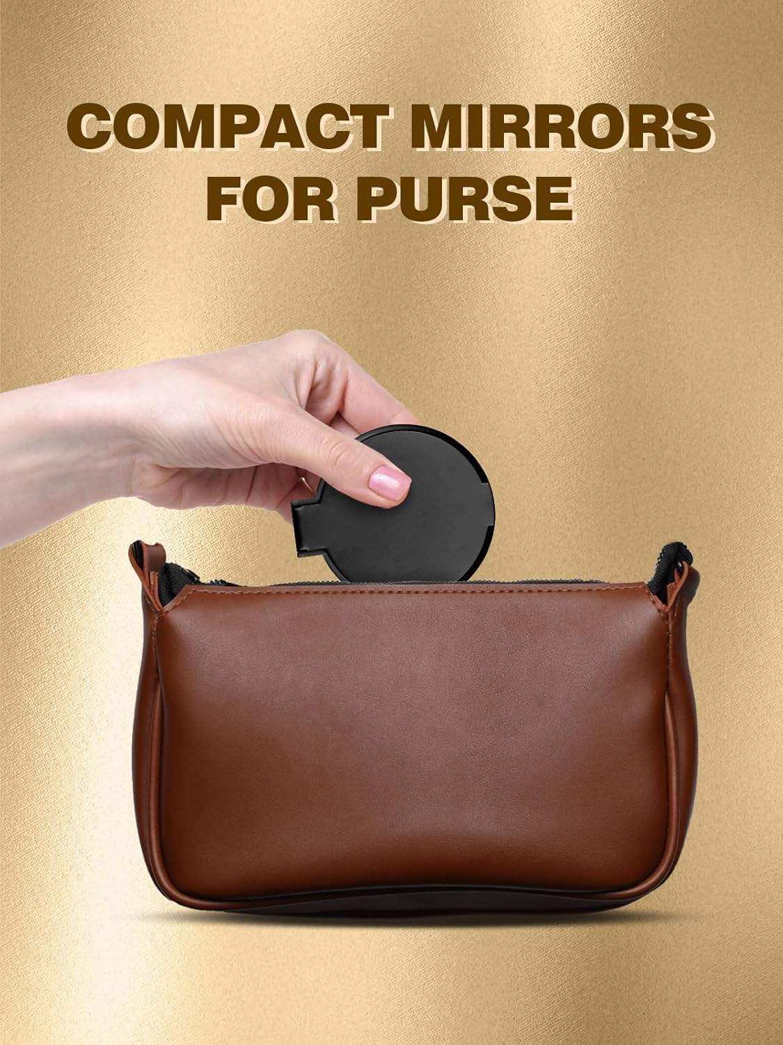 Qislee Compact Mirror Bulk, round Makeup Mirror for Purse, Set of 12 (White) image number 3