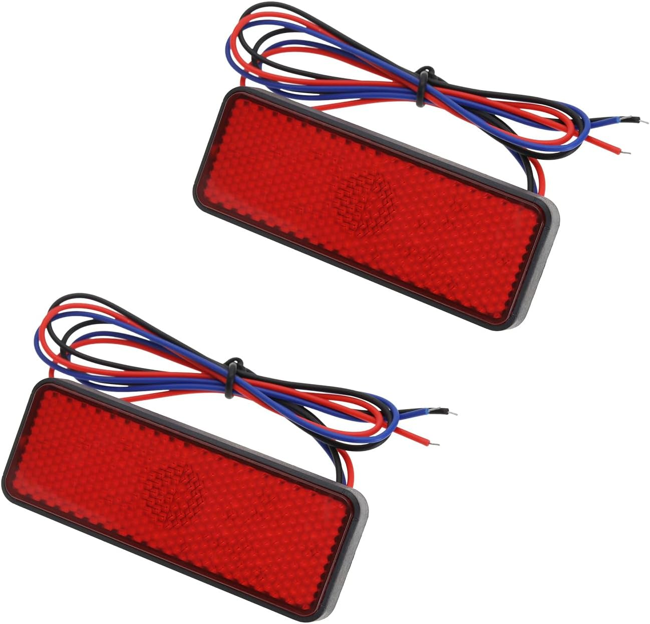 SING F LTD 2PCS Red 12V 24 LED Motorcycle Tail Light Turn Signal Light Rectangle LED Reflector Tail Brake Light Stop Lamp of Motorcycles/Scooters/Atvs/Bicycles/Tricycles image number 5