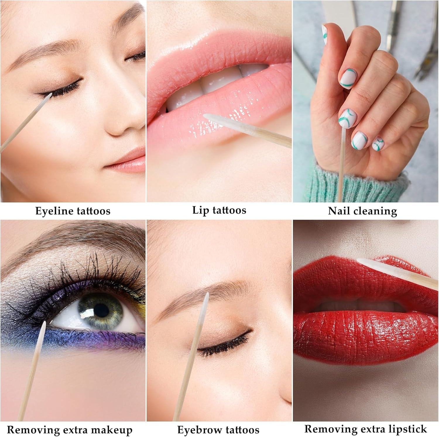 500 Count 4 Inch Pointed Cotton Swabs Precision Microblading Cotton Tipped Applicator Tattoo Permanent Supplies image number 2