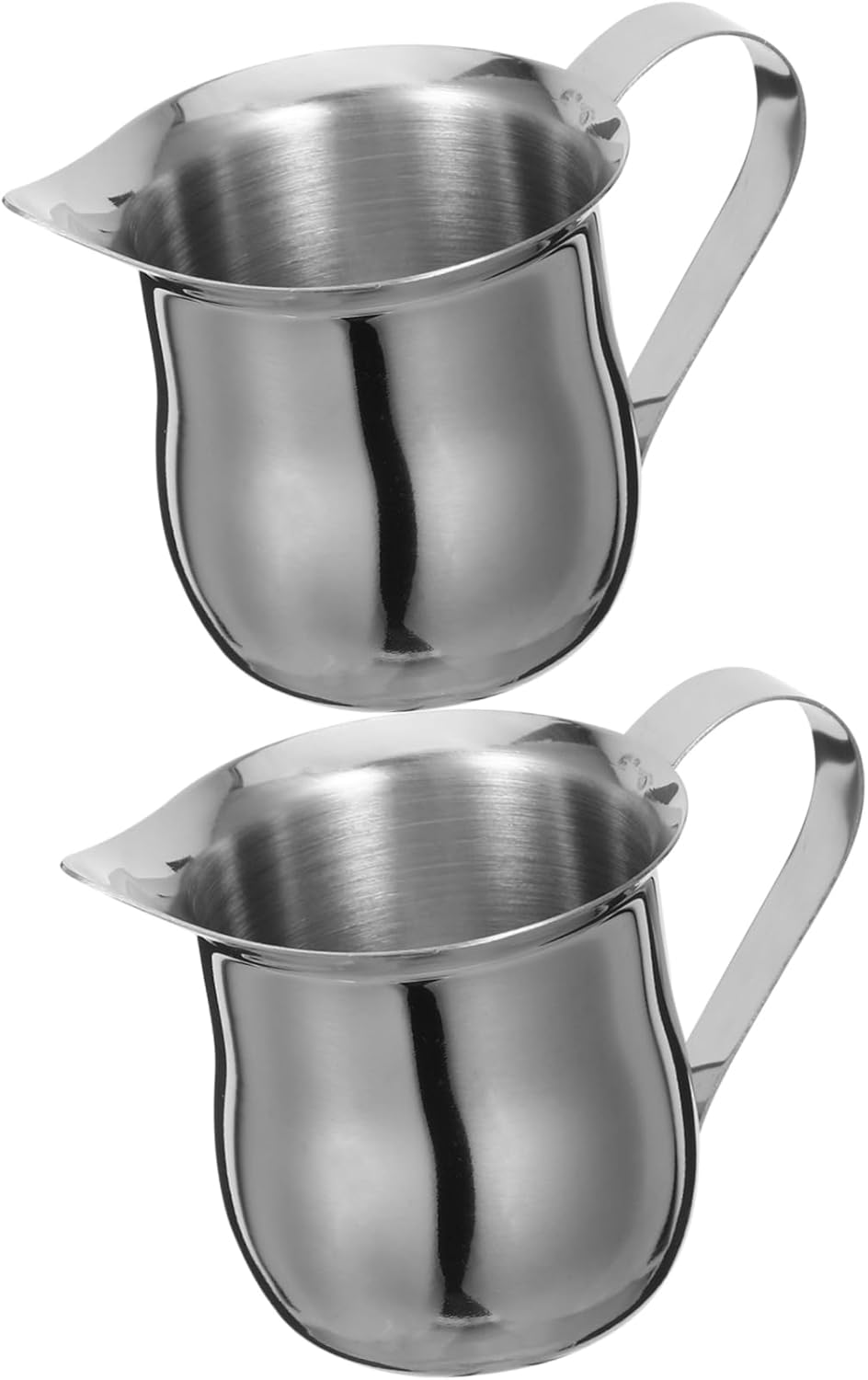 Mikinona 2Pcs Stainless Steel Milk Frother Jug for Espresso Steaming Latte Art Small Coffee Pitcher with Smooth Interior for Easy Cleaning and Enhanced Flavor Extraction image number 1