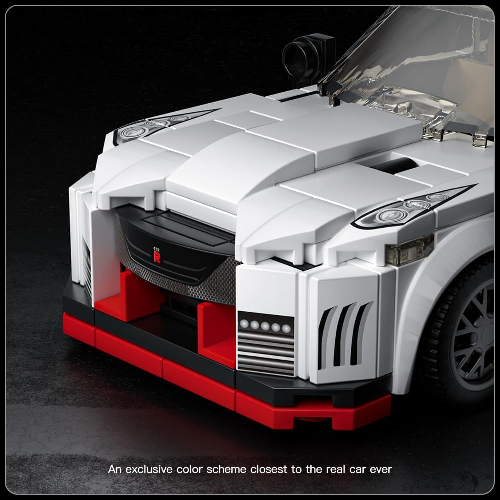 Mould King Speed Champions Nissan GTR NISMO Car Models Building Toys with Display Case, 27031 Model Car Kits Building Blocks, Racingcar Building Sets for Adults Kids 8+(384 PCS) image number 5