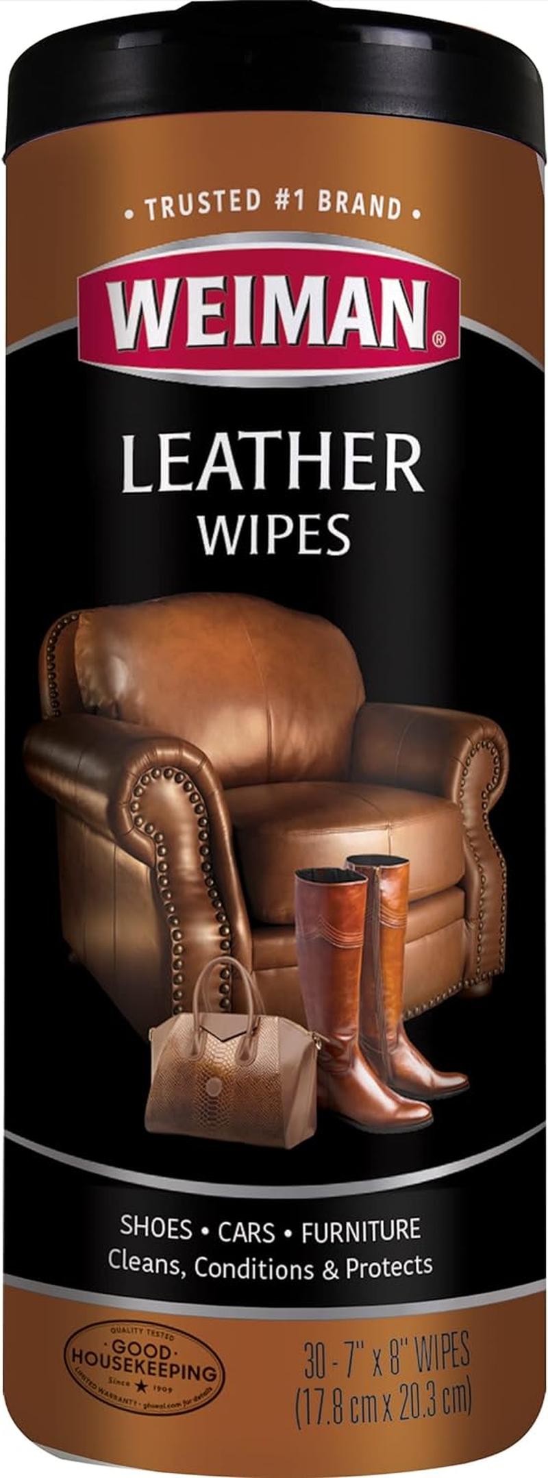 Weiman Products, LLC Weiman Leather Wipes Canister 30 Count image number 2