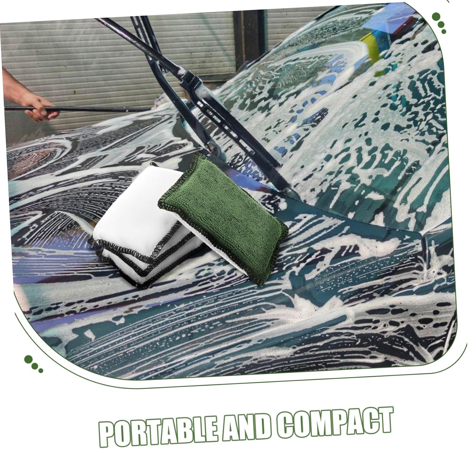 ARTSEWPLY 4Pcs Car Interior Cleaning Sponges Gentle Scratch Scrub Pads for Leather Vinyl Plastic Seats Dashboard Windows Compact Automotive Brush Tool for Windshield Truck Boat Motorcycle image number 3