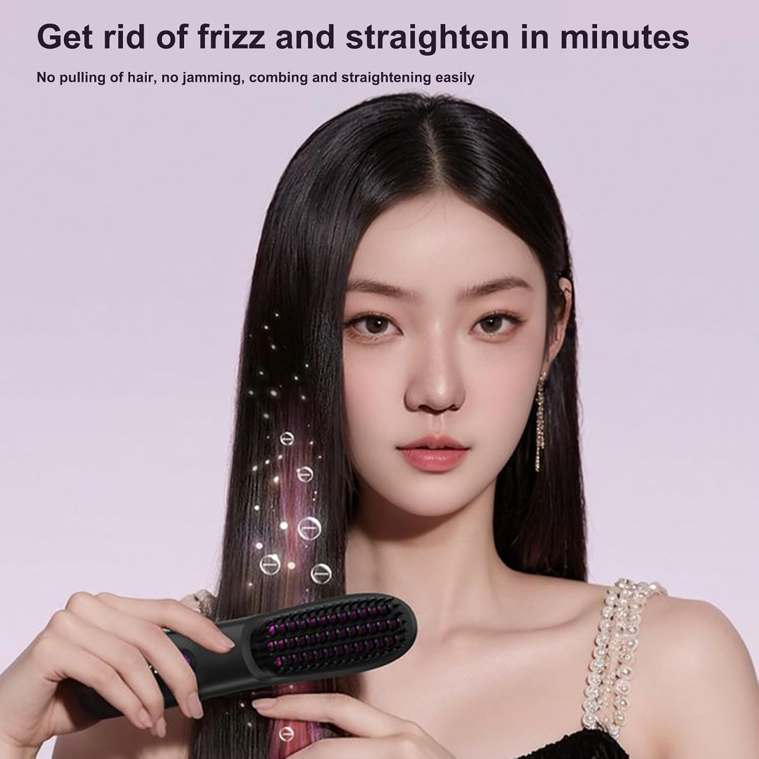 Gkgwuxf Straightening Comb,Cordless Brush Straightener for Women - Rechargeable Heated Styling Appliances with LCD Display for Morning Routine Travel Home Salon Trip image number 6