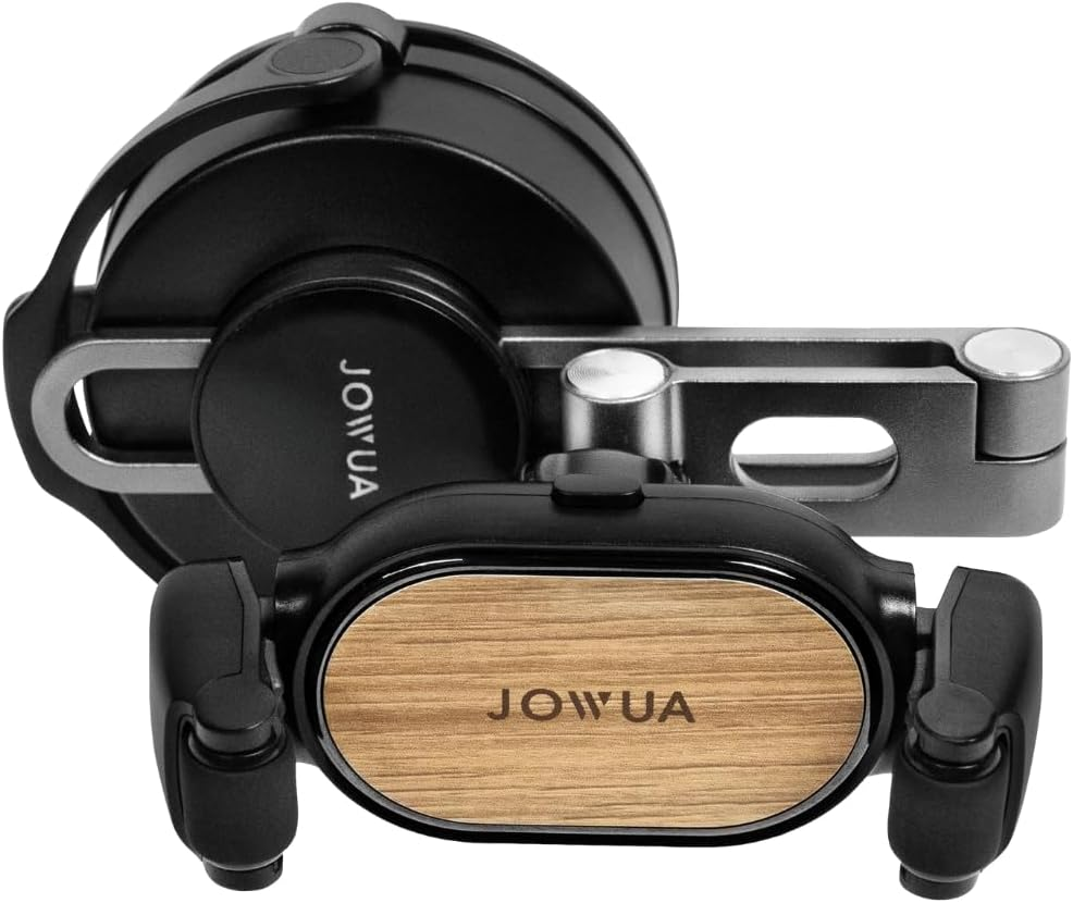 Jowua 6D Tesla Compatible Invisible Foldaway Car Mount (Universal Roller Mount) Compatible for Tesla Tesla Model 3/ Y, Model S/X Plaid (6D Suction Cup)