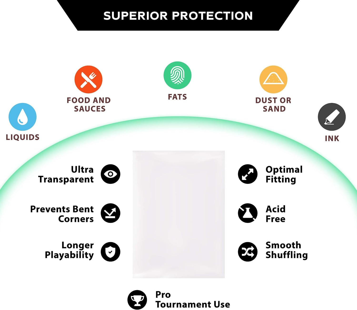 Quiver Time 200 Apollo Standard Clear Card Sleeves Fits Magic: the Gathering Cards and Other TCG Cards - Ultra Transparent Trading Card Sleeve, Card Protector Sleeves (66 X 91 Mm) - Clear Transparent Card Sleeves image number 4