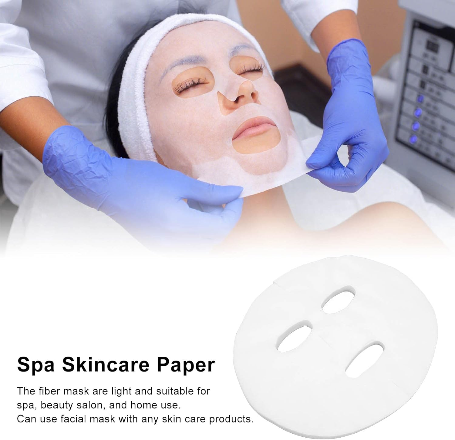 Pre Cut Facial Mask Sheet, DIY Facial Mask Paper Fiber Spa Moisturizing for Home image number 2