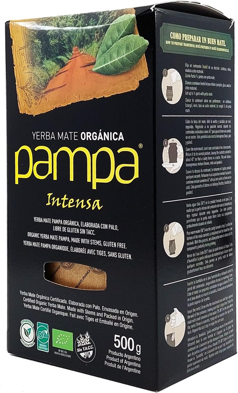 Pampa Yerba Mate - Organic - Intense Flavor, 500 G image number 1