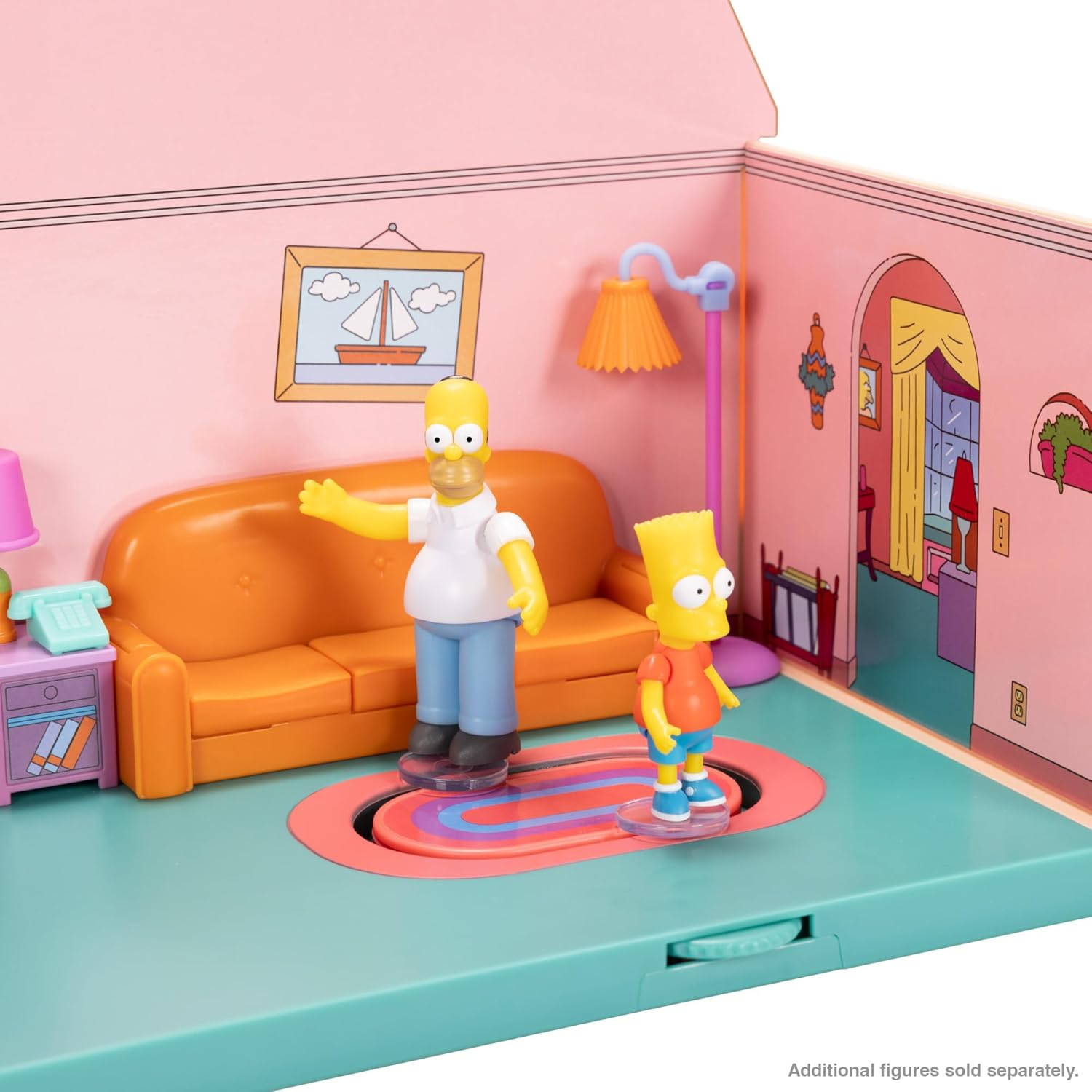 The Simpsons Living Room Diorama House Playset, 2.5-Inch Scale Homer Action Figure and Accessories