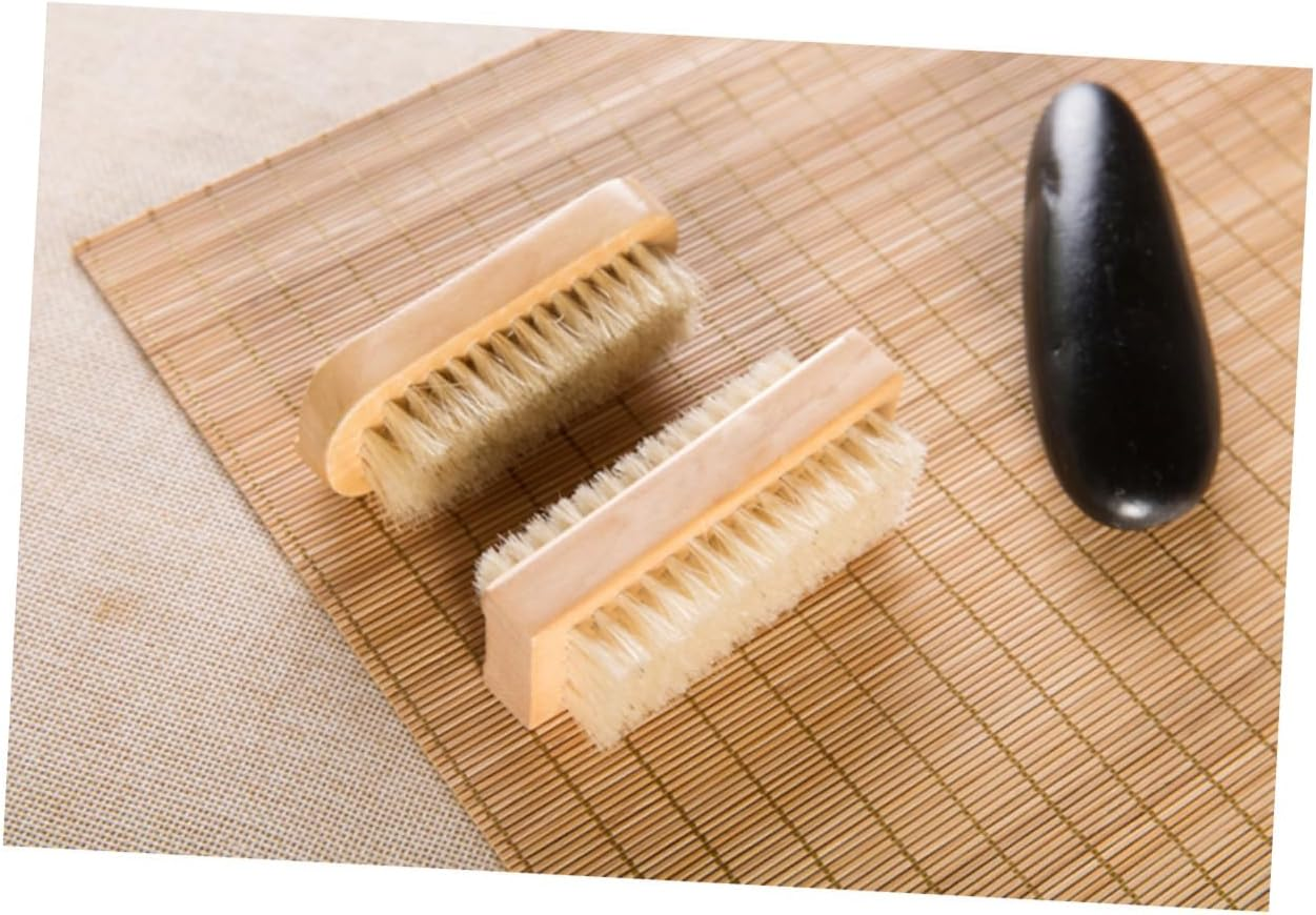 BIUDECO 5 Pcs Pig Mane Cleaning Brush Wooden Hand Washing Brush for Fingernails Household Use for Dirt Removal Craftsmanship image number 4