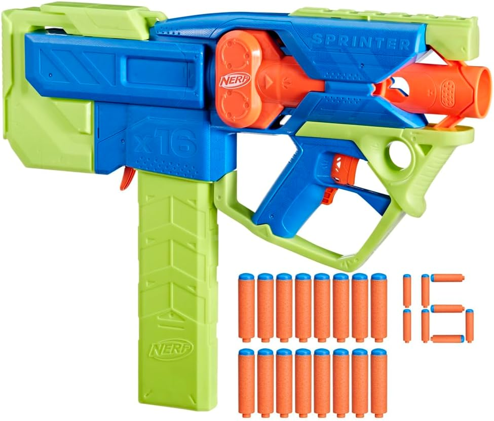 Nerf N Series Sprinter Motorized Dart Blaster, 16 Nerf N1 Darts Compatible Only with Nerf N Series Blasters, 16 Dart Clip, Gifts for Kids, Ages 8+ image number 4