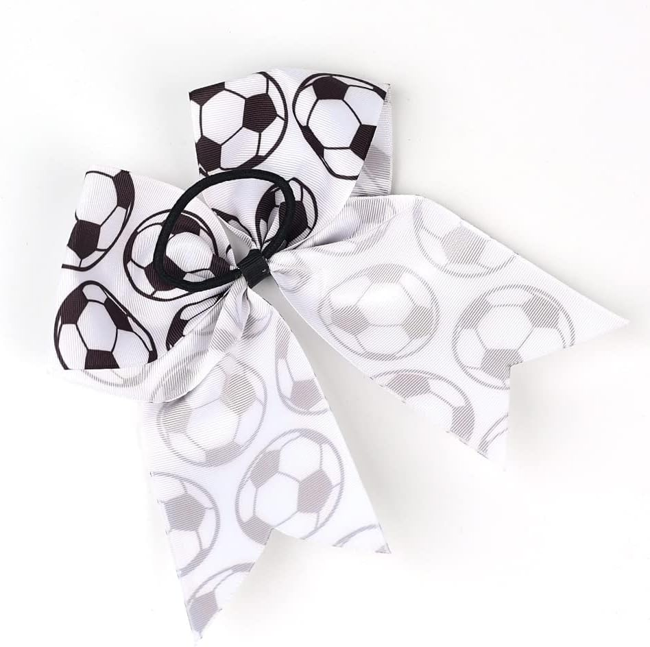 JCLIFE Soccer Hair Ties for Girls | Soccer Sport Hair Bands Ponytail Holders & Bows for Players Teams, Set of 2 image number 5