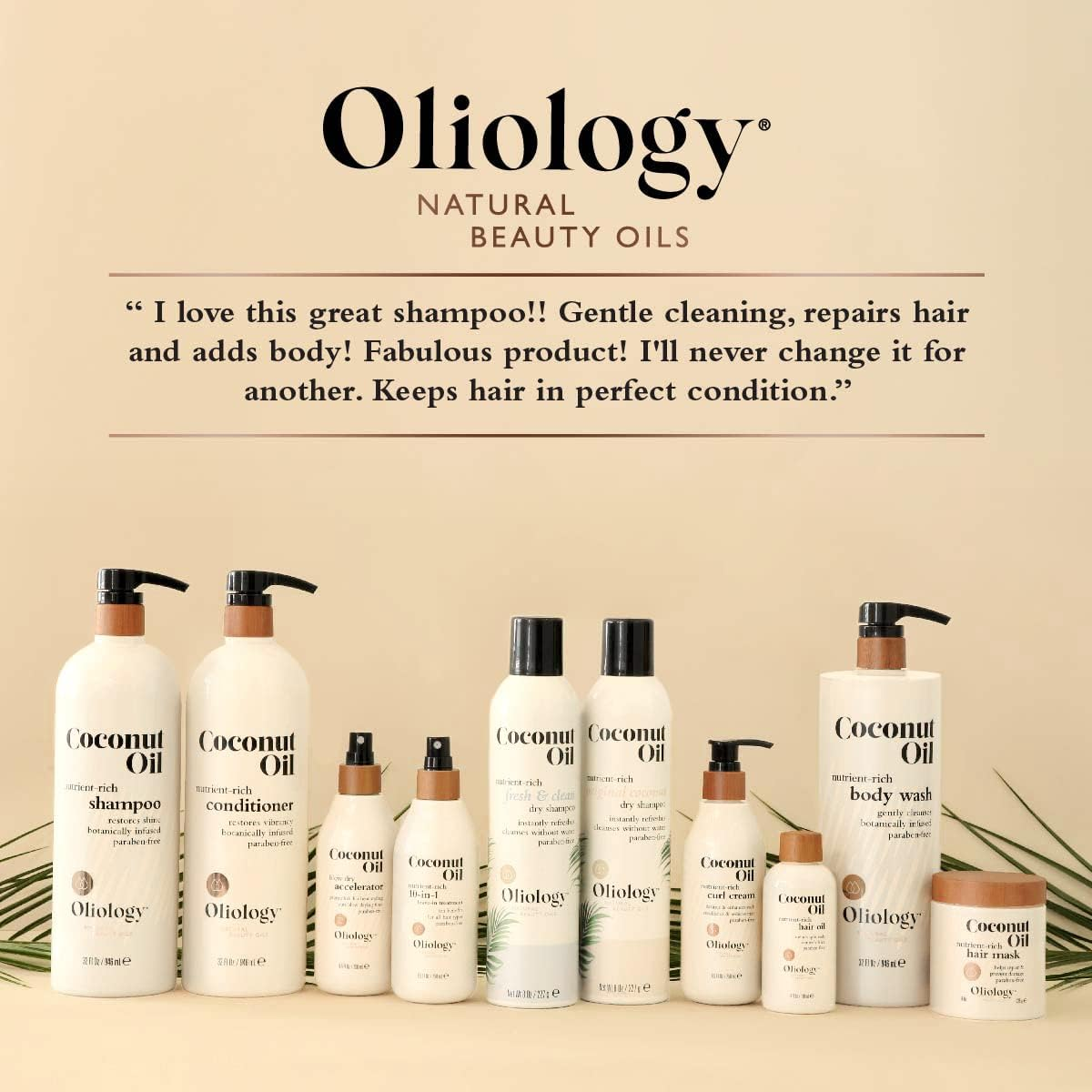 Oliology Coconut Oil Shampoo &ndash; Nutrient Rich Shampoo Restores Damaged & Lifeless Hair | Botanically Infused | Provides Intense Shine | Nourishing | Made in USA, Paraben Free & Cruelty Free (32 Oz) image number 1