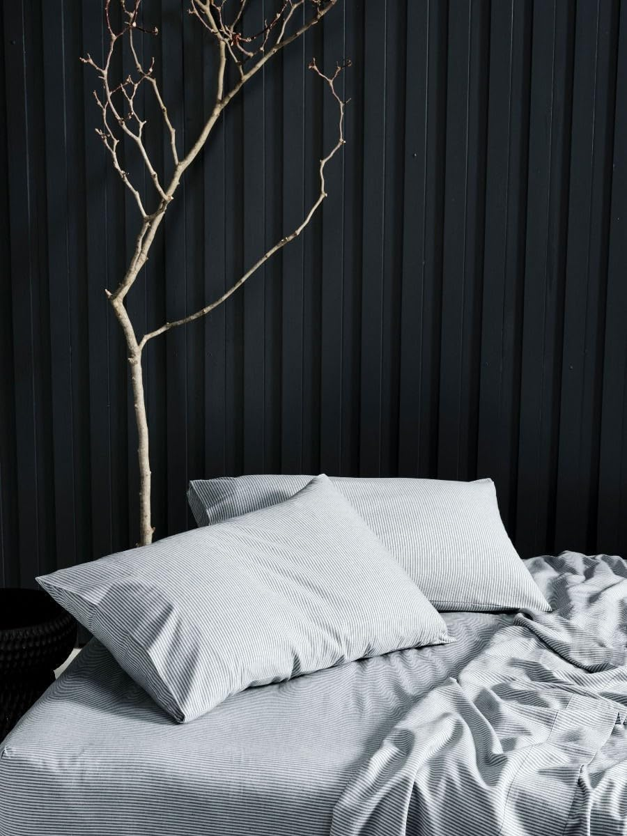 Line House Rejeaneration Adrie Bed Sheet Set, Charcoal, Double Bed