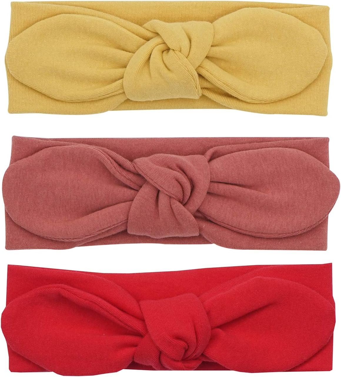 AVAUMA Baby Girl Boy Headbands Bow and Turban, Fits Newborn Infant Toddler and Children Hair Accessories(Bd_Pk/Yw/Wn)
