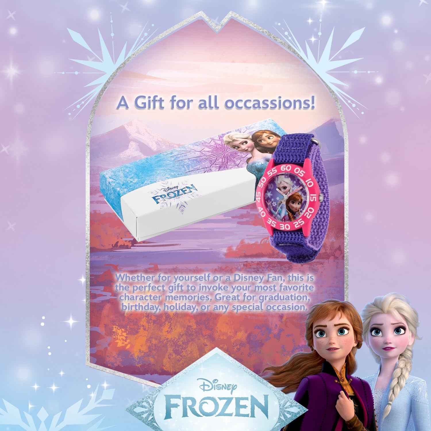 Disney Frozen Kids' Plastic Time Teacher Analog Quartz Nylon Strap Watch - Frozen image number 5