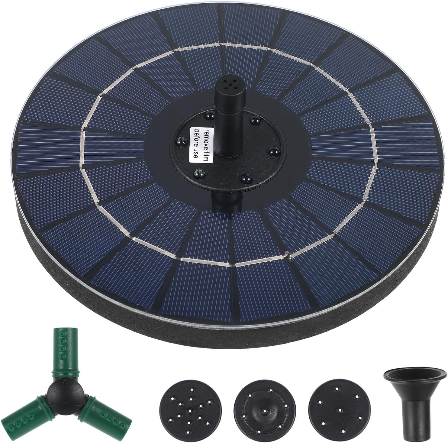 Gadpiparty Solar Garden Fountain Pump with Floating RGB Lights Multi-Functional Solar Pool Fountain for Bird Baths Outdoor Water Feature with Colorful Lighting Rechargeable