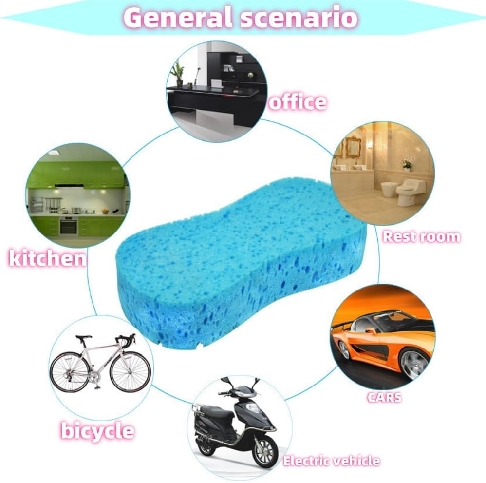 Leitungg Car Wash Sponge, Large Multi Use Sponges for Cleaning, Tile, Bike, Easy Grip Sponge for Kitchen, Bathroom, Household Cleaning, 3Pcs Random Color image number 4