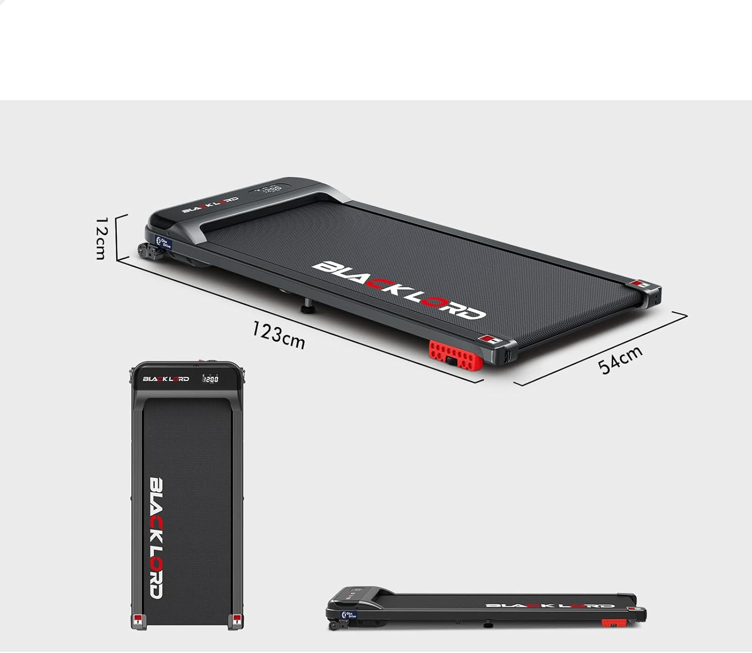 BLACK LORD under Desk Walking Pad Treadmill with 2-Level Incline, 400 Mm Belt Running Machine for Home Gym, Portable under Desk Treadmill Trainer with Remote Control, MS2 Series image number 5