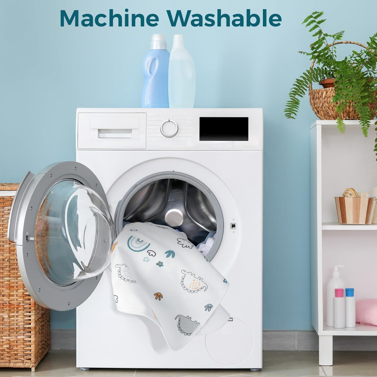 Baby Waterproof Bed Pad,80X120Cm Washable Baby Cotton Changing Pads,Toddler Mattress Protector Incontinence Pads Sheet Cover Underpads for Kids,Soft & Absorbent (Dinosaur-Coconut, 1Pack) image number 4