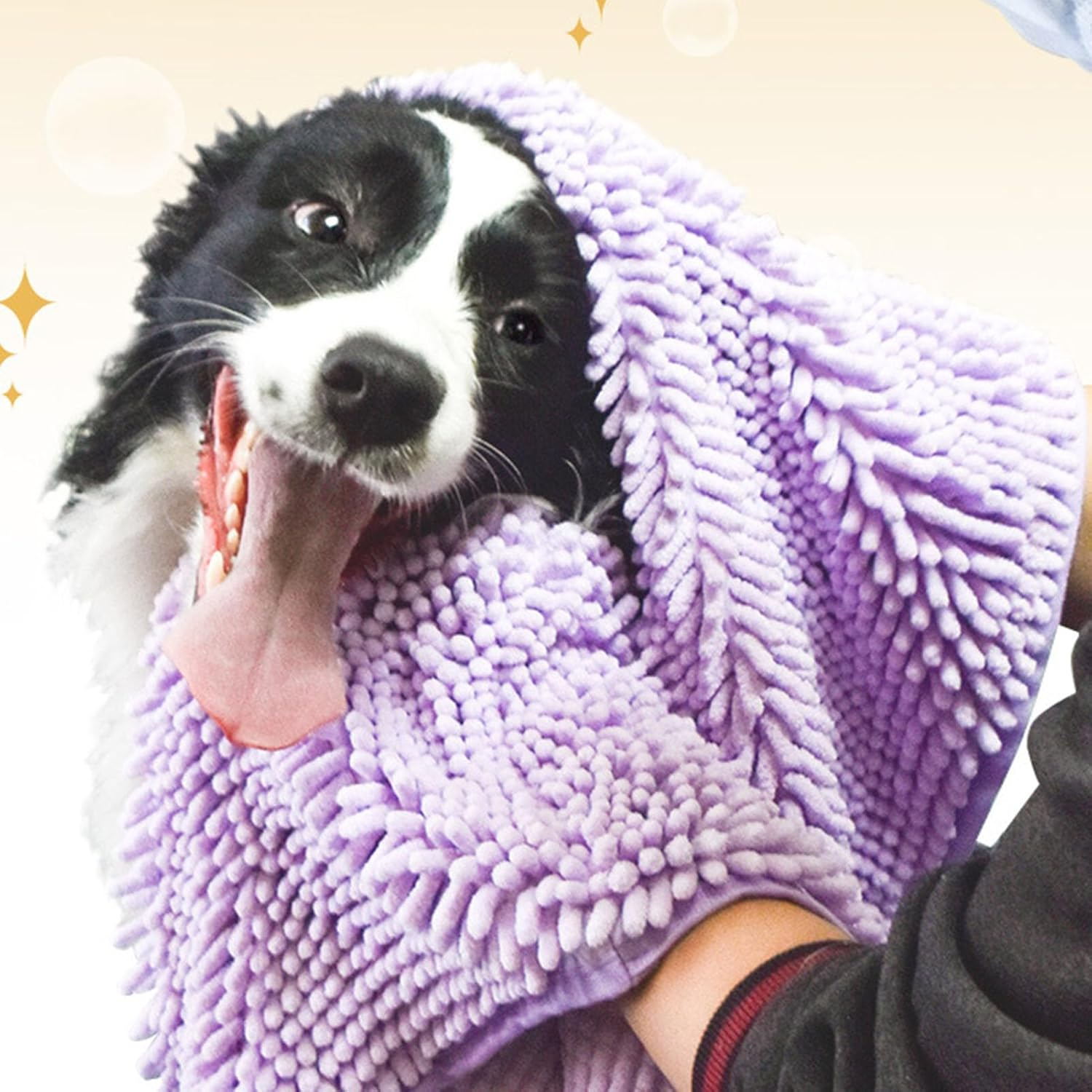 Dog Bath Towel, Reusable Fast Drying Super Absorbent Soft Comfortable Dog Towel, Soft and Quick Pet Grooming Towel Machine Washable Dog Towel for Drying Dogs Cats image number 4