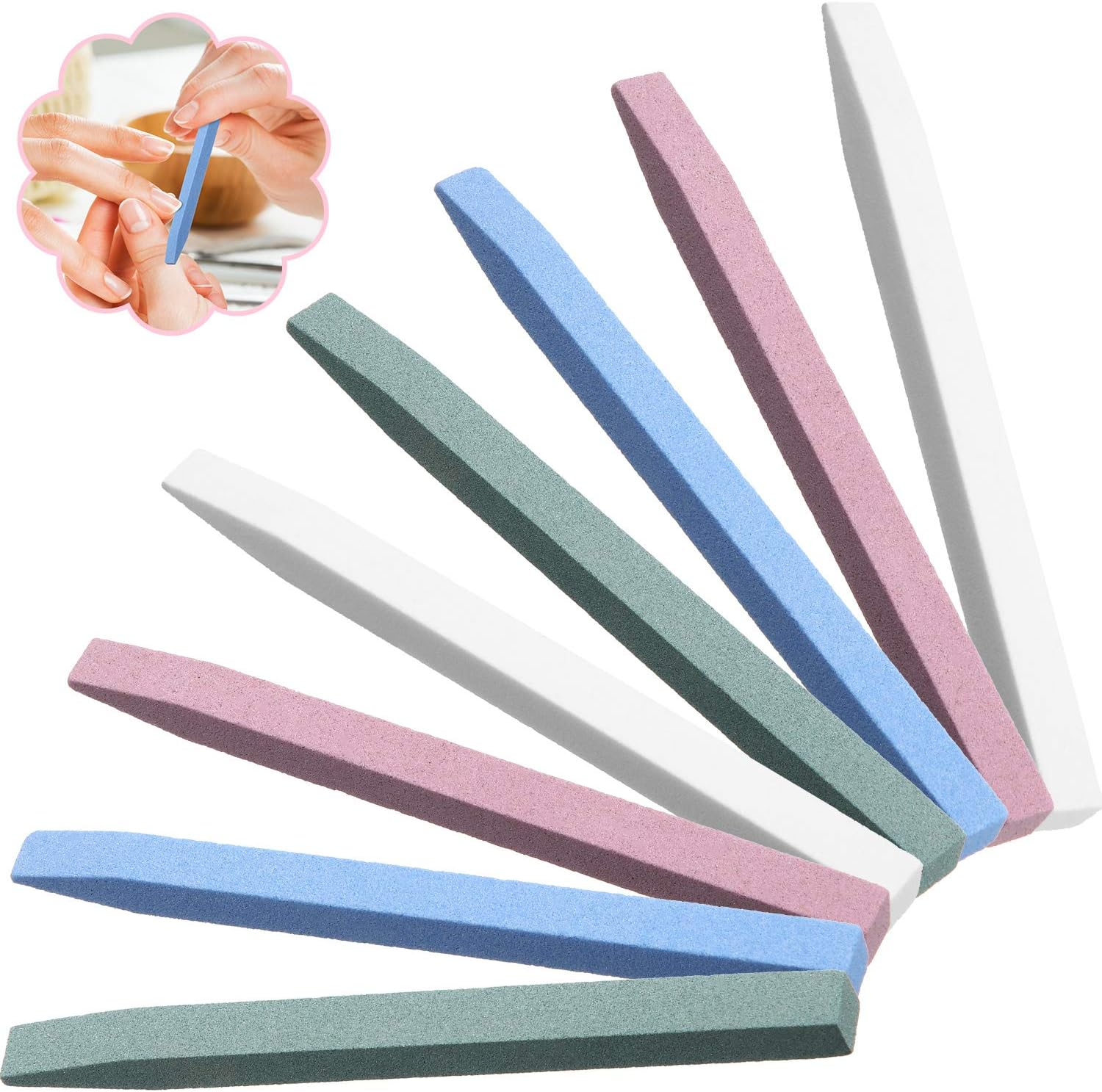 Mudder 8 Pcs Stone Nail File Pumice Stick for Fingernails Pumice Rock Nail Cuticle Pusher Rock File for Home Salon Toenail Buffing Tool image number 5