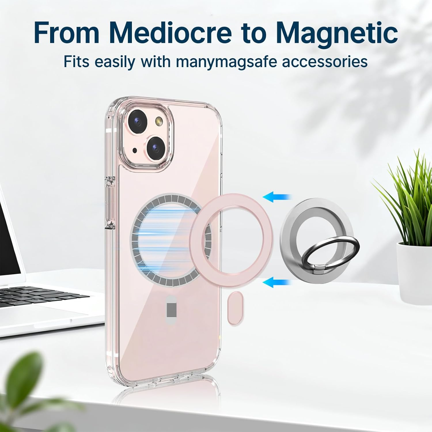 Tzylomirx 2 Pack Universal Magnetic Ring, Magnetic Adapter Compatible with Magsafe Accessories for Iphone 16/15/14/13/12/11 (Mini, Pro, Max), Samsung Galaxy S22/S21 FE Ultra image number 5