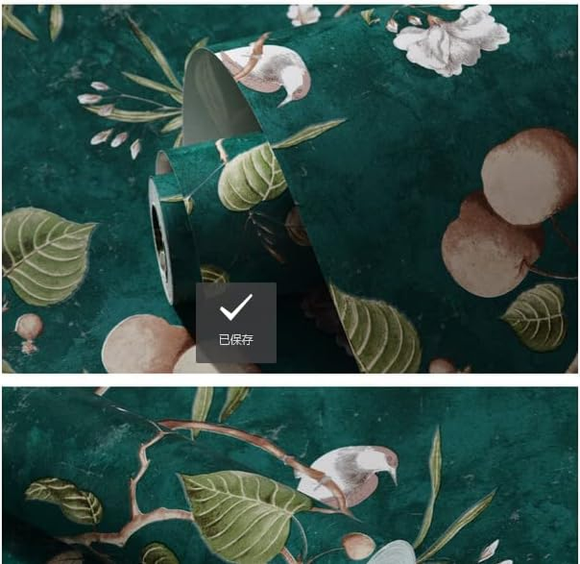 JLHOUSE AU99452 Peel and Stick Flower Tree Wallpaper Self Adhesive Removable Paper Wall Covering Shelf Drawer Liner Vinyl Roll 17.7" X 118" /Roll